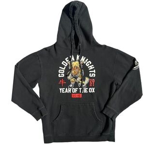 VIOLENT GENTLEMEN VEGAS GOLDEN KNIGHTS BLACK YEAR OF THE OX LONG SLEEVE  HOODIE